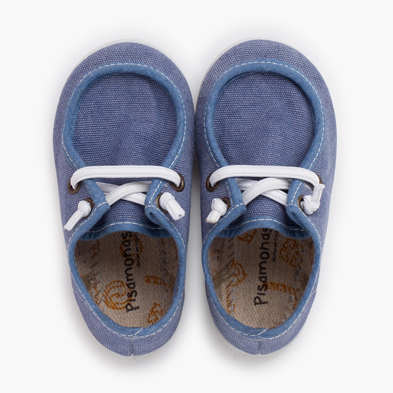 Nauticos lona eco piso blanco azul jeans