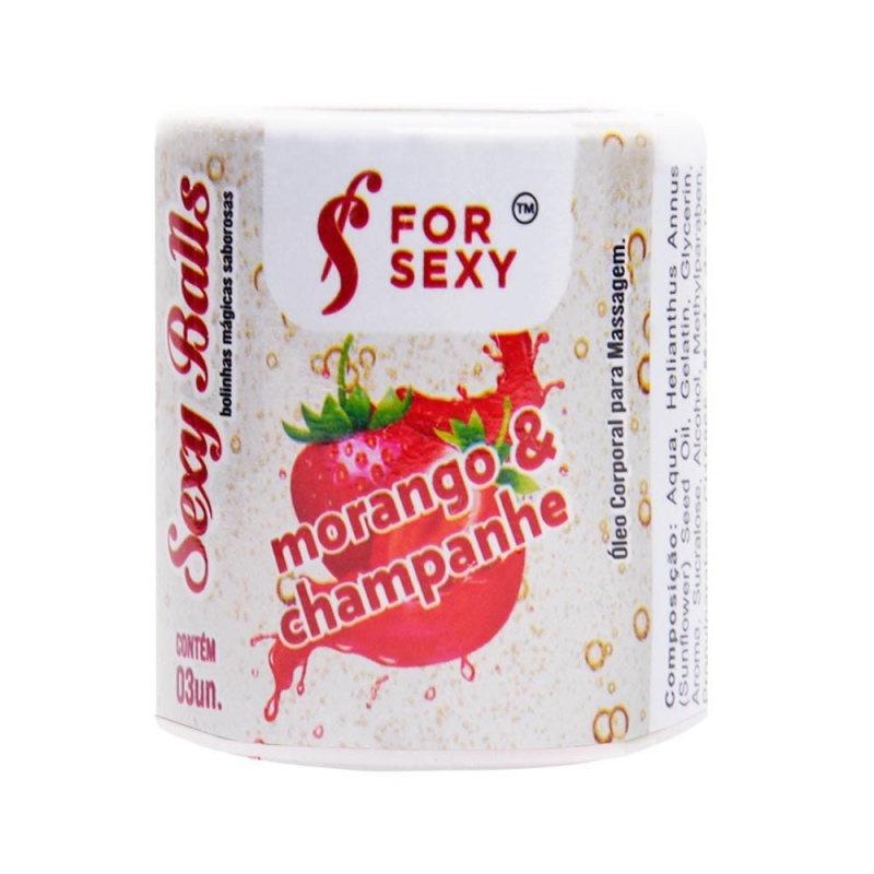 CAPSULA LUBRICANTE SABOR MORANGO & CHAMPAGNE