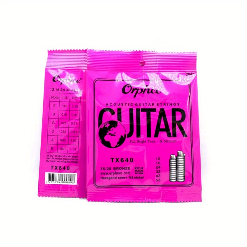 Cuerda para guitarra acústica Orphee TX640 calibre 12 - 53