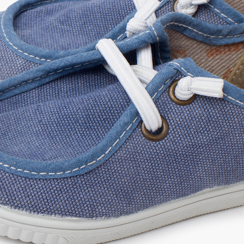 Nauticos lona eco piso blanco azul jeans