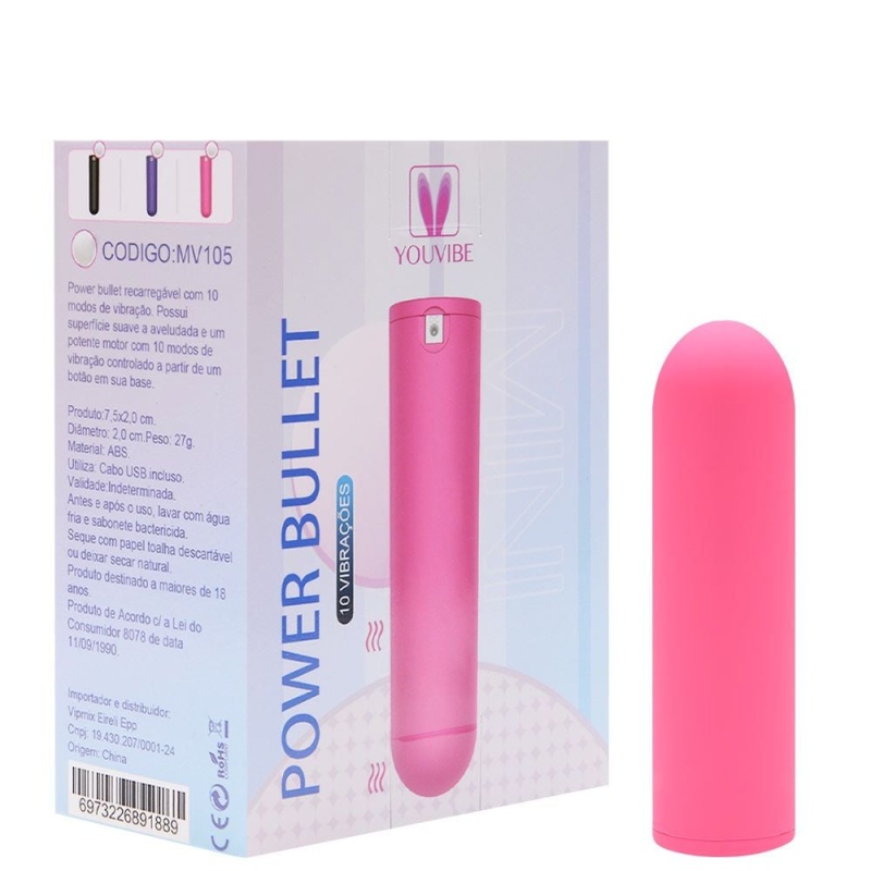 POWER BULLET- BALA VIBRADORA RECARGABLE CON 10 MODOS DE VIBRACION