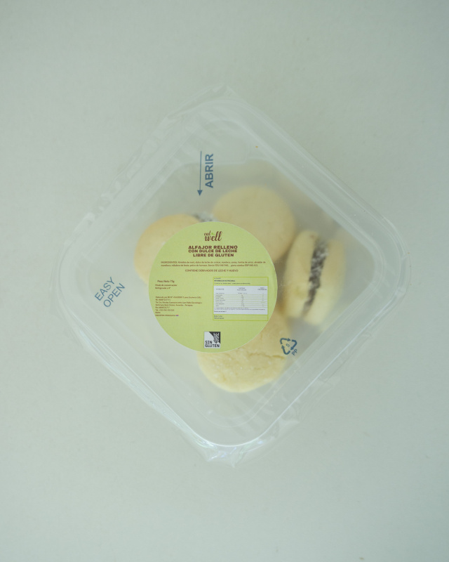 Minialfajores de dulce de leche sin azucar y sin gluten