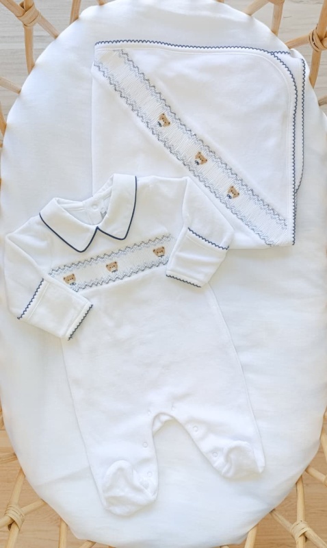 enterito smock ositos celeste plush ml