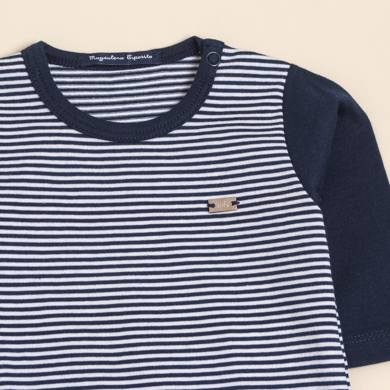 conjunto rayado azul/bco