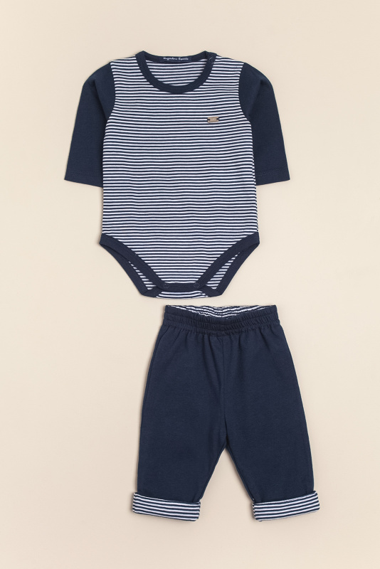 conjunto rayado azul/bco