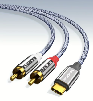 Cable adaptador USB tipo C a 2 RCA