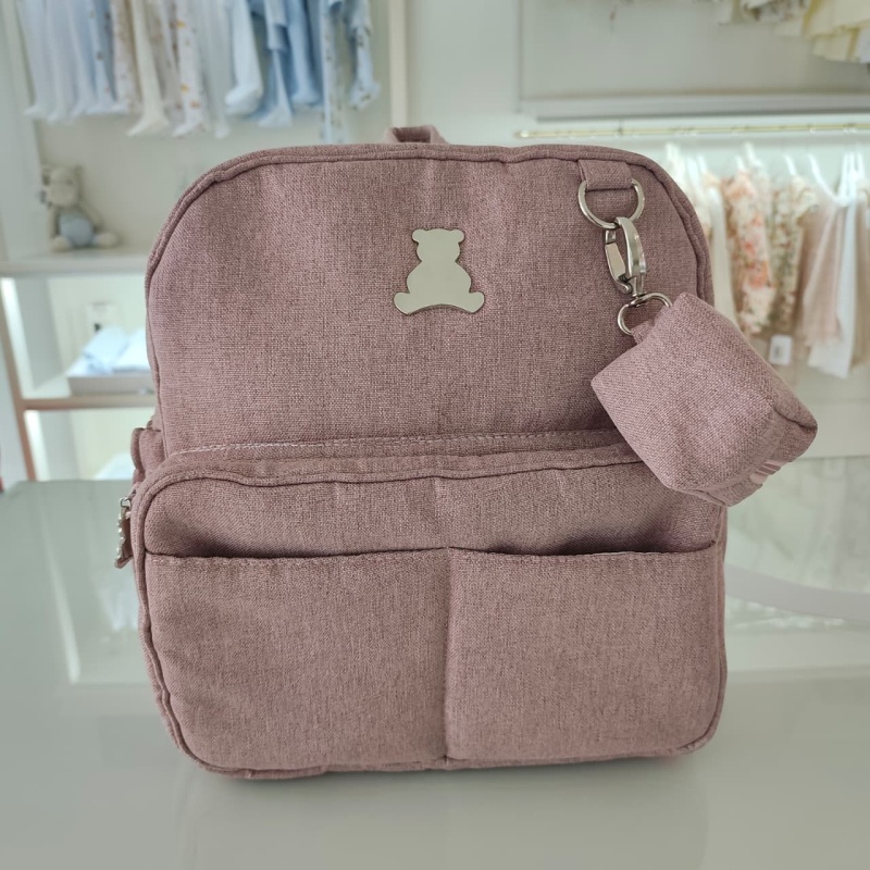 mochila lux ch tela rosa viejo