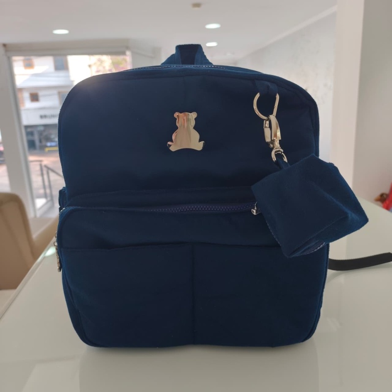 mochila lux ch tela azul