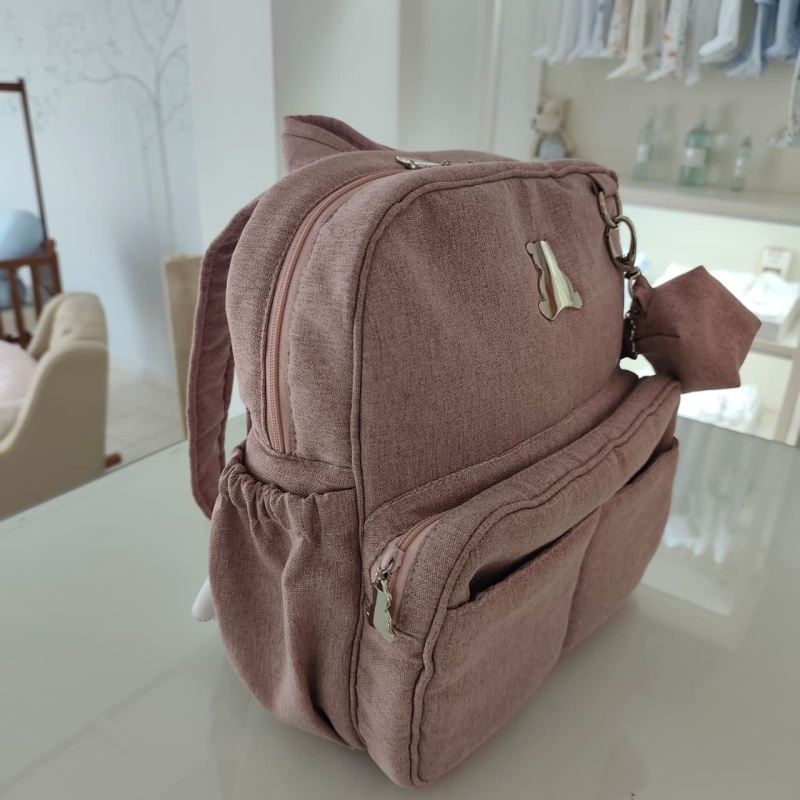 mochila lux ch tela rosa viejo